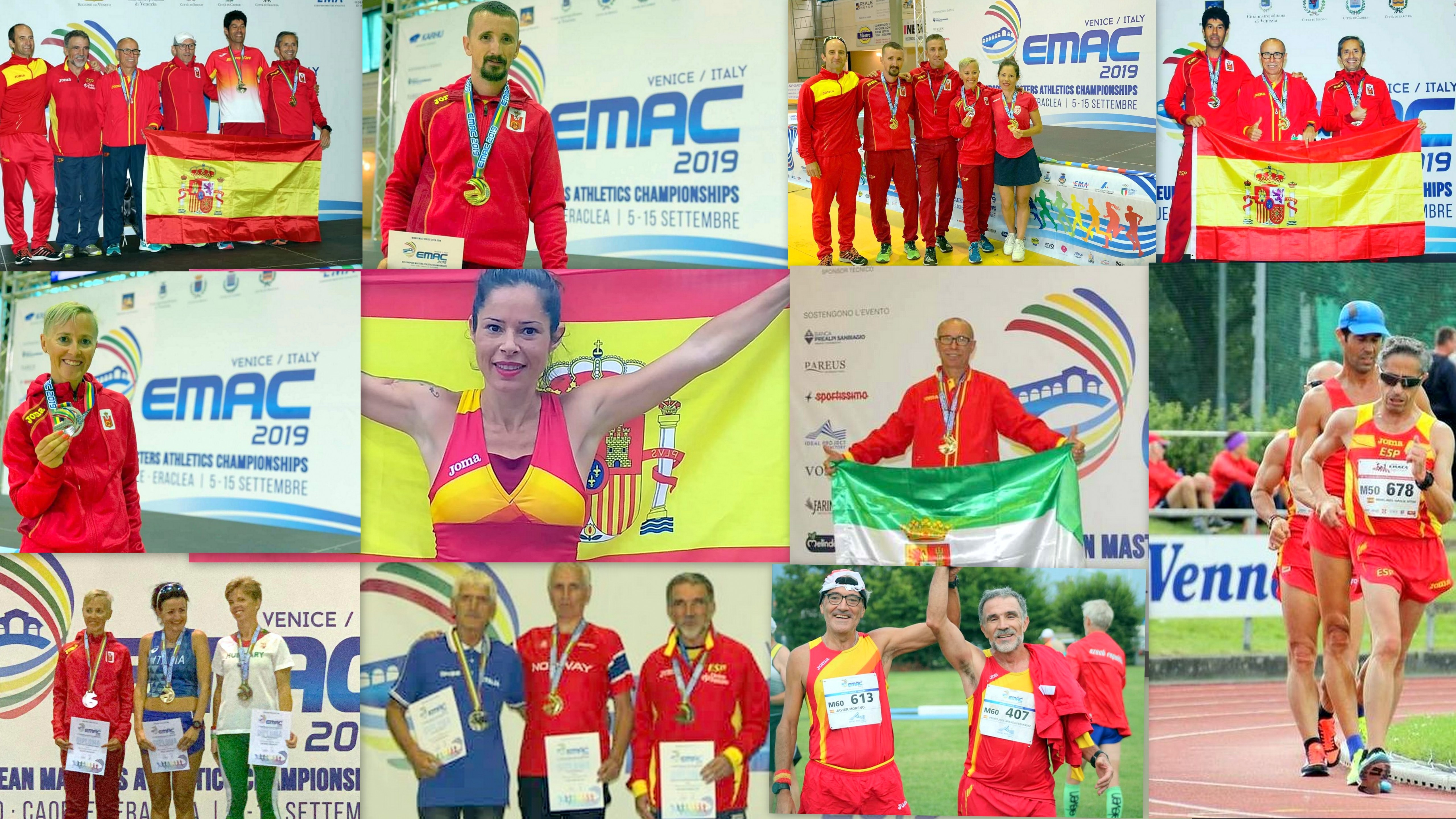 Primera gran "cosecha" de 8 medallas de la marcha española en Venecia